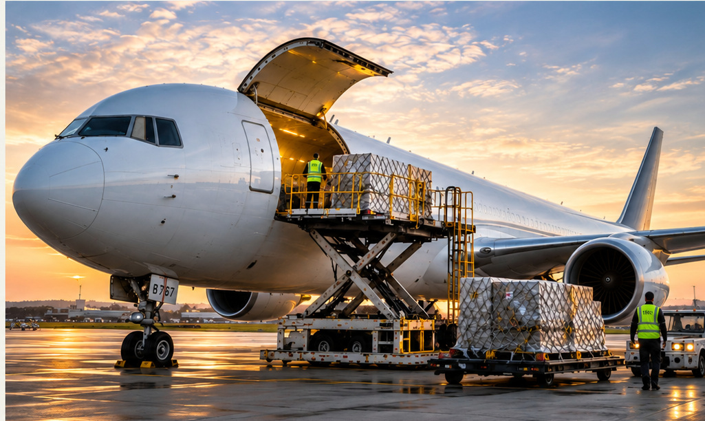 Illustrative cargo freighter loading operation